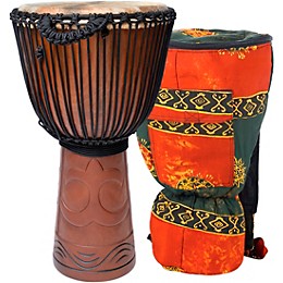 X8 Drums Matahari Professional Djembe Drum with Bag & Lessons 12 x 24 in.