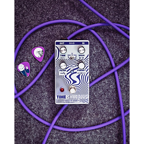 EarthQuaker Devices Time Shadows II Subharmonic Multi-Delay Resonator Effects Pedal Purple and Silver