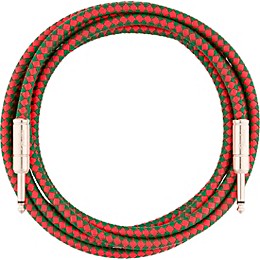 Fender Pro 10' Checkerboard Straight to Straight Instrument Cable 10 ft. Red/Green