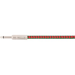 Fender Pro 10' Checkerboard Straight to Straight Instrument Cable 10 ft. Red/Green