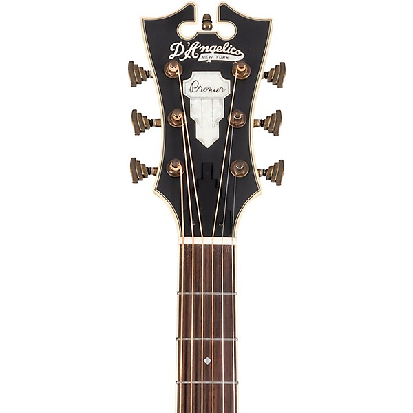 D'Angelico Premier Gramercy Grand Auditorium Acoustic-Electric Guitar Gloss White Wash