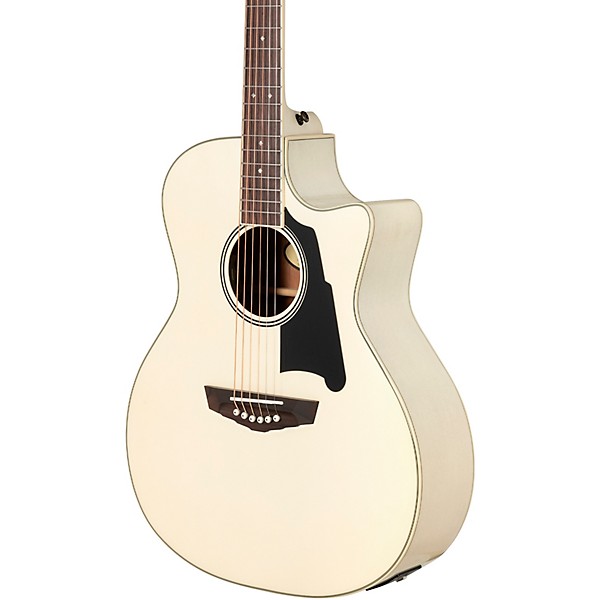 D'Angelico Premier Gramercy Grand Auditorium Acoustic-Electric Guitar Gloss White Wash