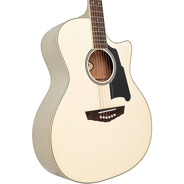 D'Angelico Premier Gramercy Grand Auditorium Acoustic-Electric Guitar Gloss White Wash