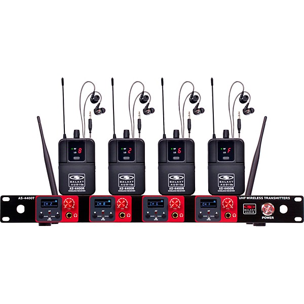 Galaxy Audio Quad UHF Wireless In-Ear Monitor Band System 506-524MHz