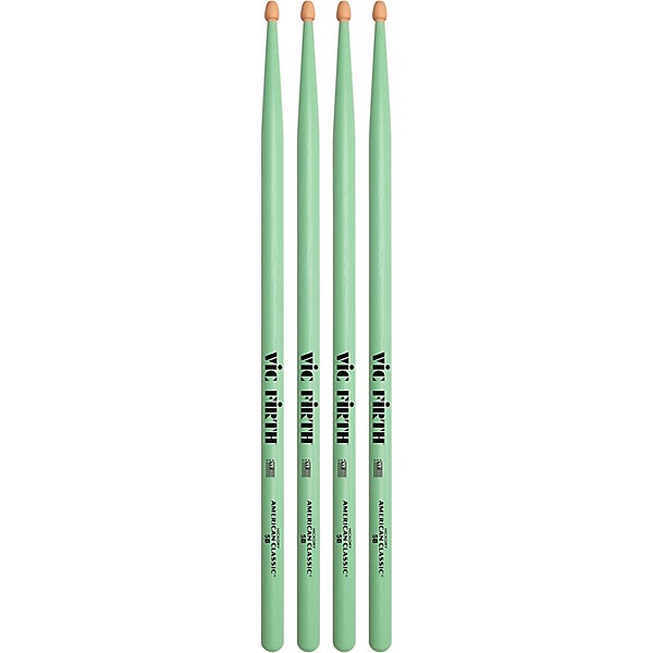 Vic Firth American Classic Seafoam Green Drum Sticks 2-Pack 5B Wood