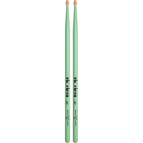 Vic Firth American Classic Seafoam Green Drum Sticks 2-Pack 5B Wood