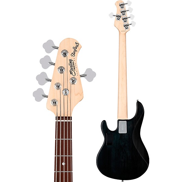 Sterling by Music Man StingRay Ray5HH Limited-Edition 5-String Bass Guitar Trans Black Satin