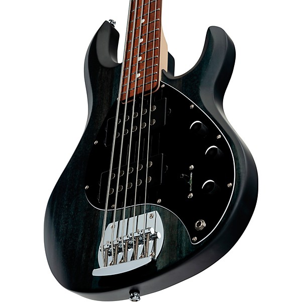 Sterling by Music Man StingRay Ray5HH Limited-Edition 5-String Bass Guitar Trans Black Satin