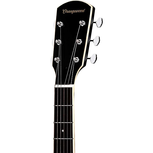 Orangewood Juniper Rubber Bridge Parlor Acoustic-Electric Guitar Black