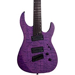 Legator Ninja 7 String Multi-Scale Super Shred Series Quilted Maple Electric Guitar Purple