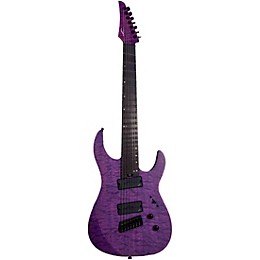 Legator Ninja 7 String Multi-Scale Super Shred Series Quilted Maple Electric Guitar Purple