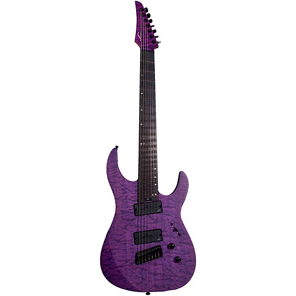 Legator Ninja 7 String Multi-Scale Super Shred Series Quilted Maple Electric Guitar Purple