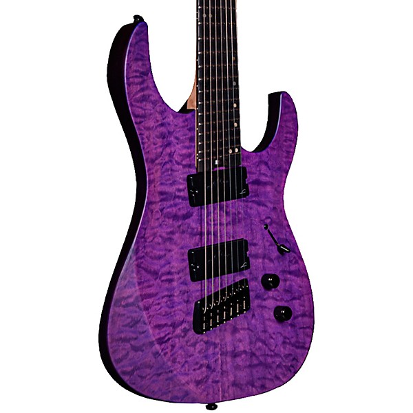 Legator Ninja 7 String Multi-Scale Super Shred Series Quilted Maple Electric Guitar Purple