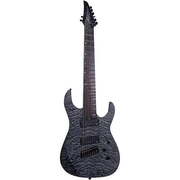 Legator Ninja 8 String Multi-Scale Super Shred Series Quilted Maple Electric Guitar Black