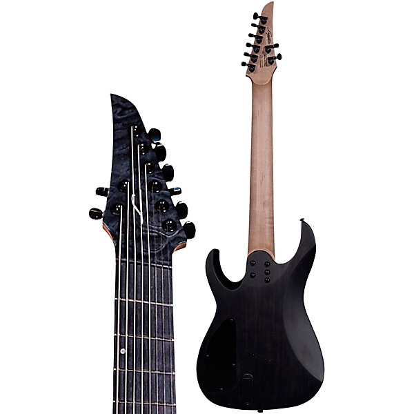 Legator Ninja 8 String Multi-Scale Super Shred Series Quilted Maple Electric Guitar Black