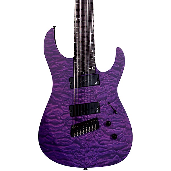 Legator Ninja 8 String Multi-Scale Super Shred Series Quilted Maple Electric Guitar Purple