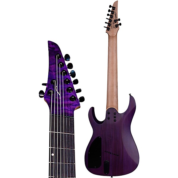 Legator Ninja 8 String Multi-Scale Super Shred Series Quilted Maple Electric Guitar Purple