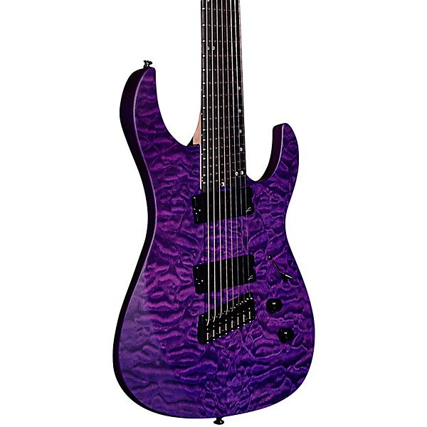 Legator Ninja 8 String Multi-Scale Super Shred Series Quilted Maple Electric Guitar Purple