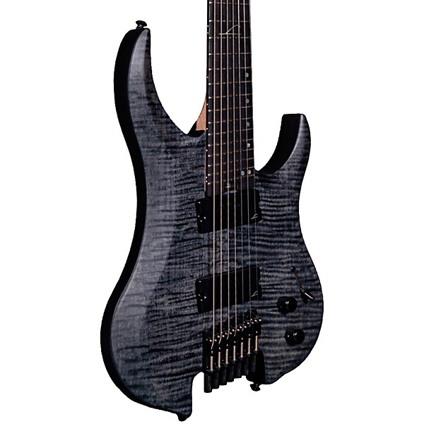 Legator Ghost 7 String Multi-Scale Super Shred Series Flamed Maple Electric Guitar Black