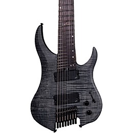 Legator Ghost 8 String Multi-Scale Super Shred Series Flamed Maple Electric Guitar Black