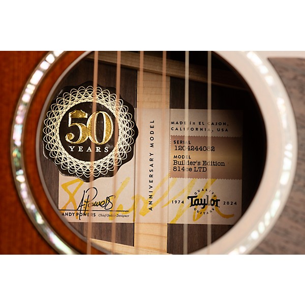 Taylor 814ce Custom 50th Anniversary Builder's Edition Grand Auditorium Acoustic-Electric Guitar Shaded Edge Burst