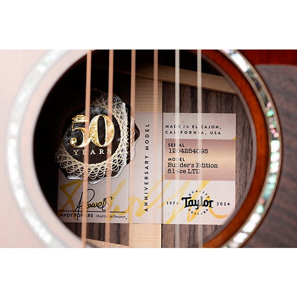 Taylor 814ce Custom 50th Anniversary Builder's Edition Grand Auditorium Acoustic-Electric Guitar Shaded Edge Burst