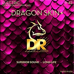 DR Strings Dragon Skin+ Coated Accurate Core Technology 6-String Nickel Electric Guitar Strings 9 - 42
