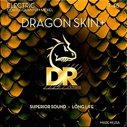 DR Strings Dragon Skin+ Coated Accurate Core Technology 6-String Nickel Electric Guitar Strings 9 - 46