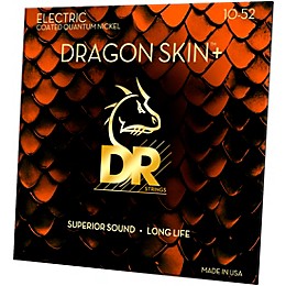 DR Strings Dragon Skin+ Coated Accurate Core Technology 6-String Nickel Electric Guitar Strings 10 - 52