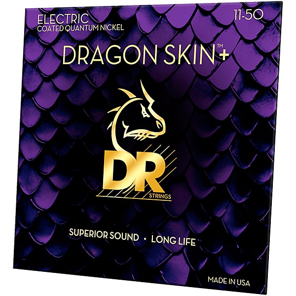 DR Strings Dragon Skin+ Coated Accurate Core Technology 6-String Nickel Electric Guitar Strings 11 - 50