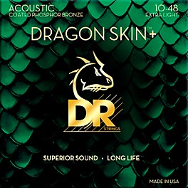 DR String... DR Strings Dragon Skin+ Coated Accurate Core Technology 6-String Phosphor Bronze Acoustic Guitar Strings 10 - 48