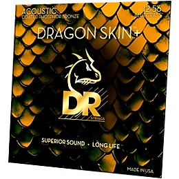 DR Strings Dragon Skin+ Coated Accurate Core Technology 6-String Phosphor Bronze Acoustic Guitar Strings 12 - 56