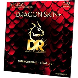 DR Strings Dragon Skin+ Coated Accurate Core Technology 7-String Nickel Electric Guitar Strings 10 - 56