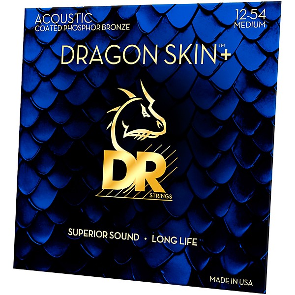 DR Strings Dragon Skin+ Coated Accurate Core Technology 6-String 80/20 Acoustic Guitar Strings 12 - 54
