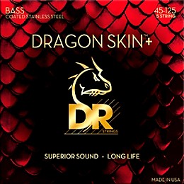 DR Strings Dragon Skin+ Coated Accurate Core Technology 4-String Stainless Steel Bass Strings 45 - 105