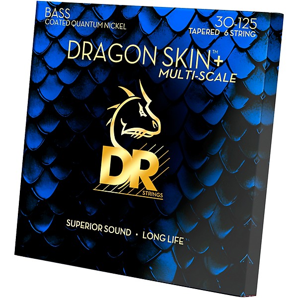 DR Strings Dragon Skin+ Coated Accurate Core Technology 6-String Multi-Scale Quantum Nickel Bass Strings 30 - 125