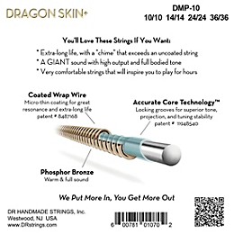 DR Strings Dragon Skin+ Coated Accurate Core Technology Phosphor Bronze Mandolin Strings (10-36)