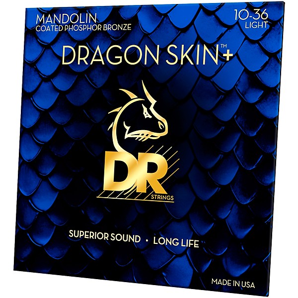 DR Strings Dragon Skin+ Coated Accurate Core Technology Phosphor Bronze Mandolin Strings (10-36)