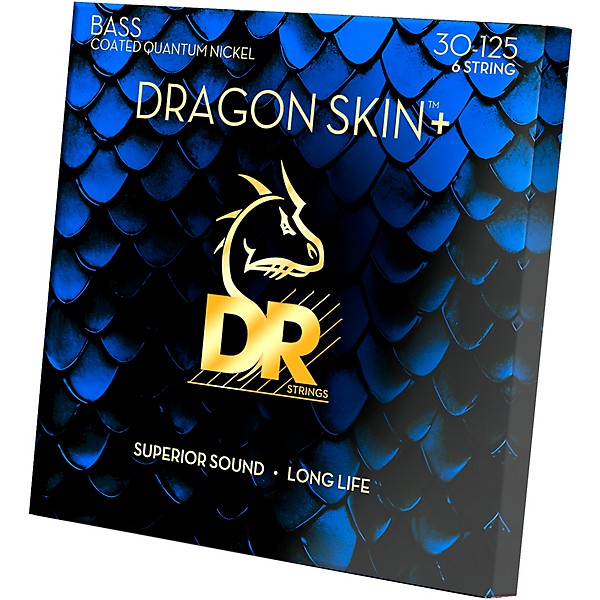 DR Strings Dragon Skin+ Coated Accurate Core Technology 6-String Quantum Nickel Bass Strings 30 - 125