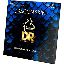 DR Strings Dragon Skin+ Coated Accurate Core Technology 4-String Quantum Nickel Bass Strings 45 - 100