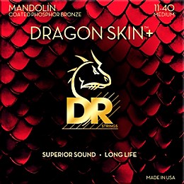 DR Strings Dragon Skin+ Coated Accurate Core Technology Phosphor Bronze Mandolin Strings (11-40)