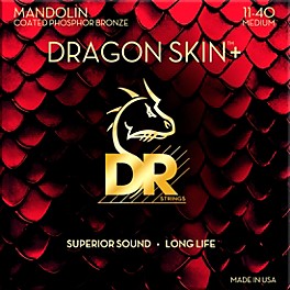 DR Strings Dragon Skin+ Coated Accurate Core Technology Phosphor Bronze Mandolin Strings (11-40)