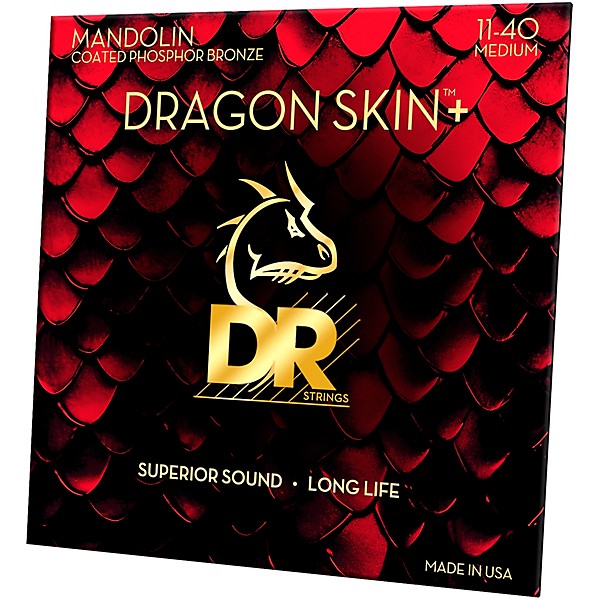 DR Strings Dragon Skin+ Coated Accurate Core Technology Phosphor Bronze Mandolin Strings (11-40)