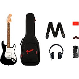 Squier Affinity Series Stratocaster Electric Guitar Pack With Fender Mustang Micro Black