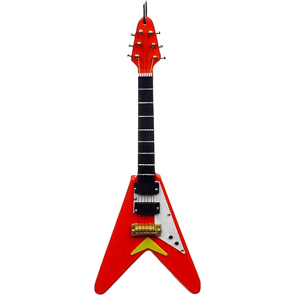 BROADWAY GIFTS Broadway Gifts Red Flying V Electric Guitar Ornament