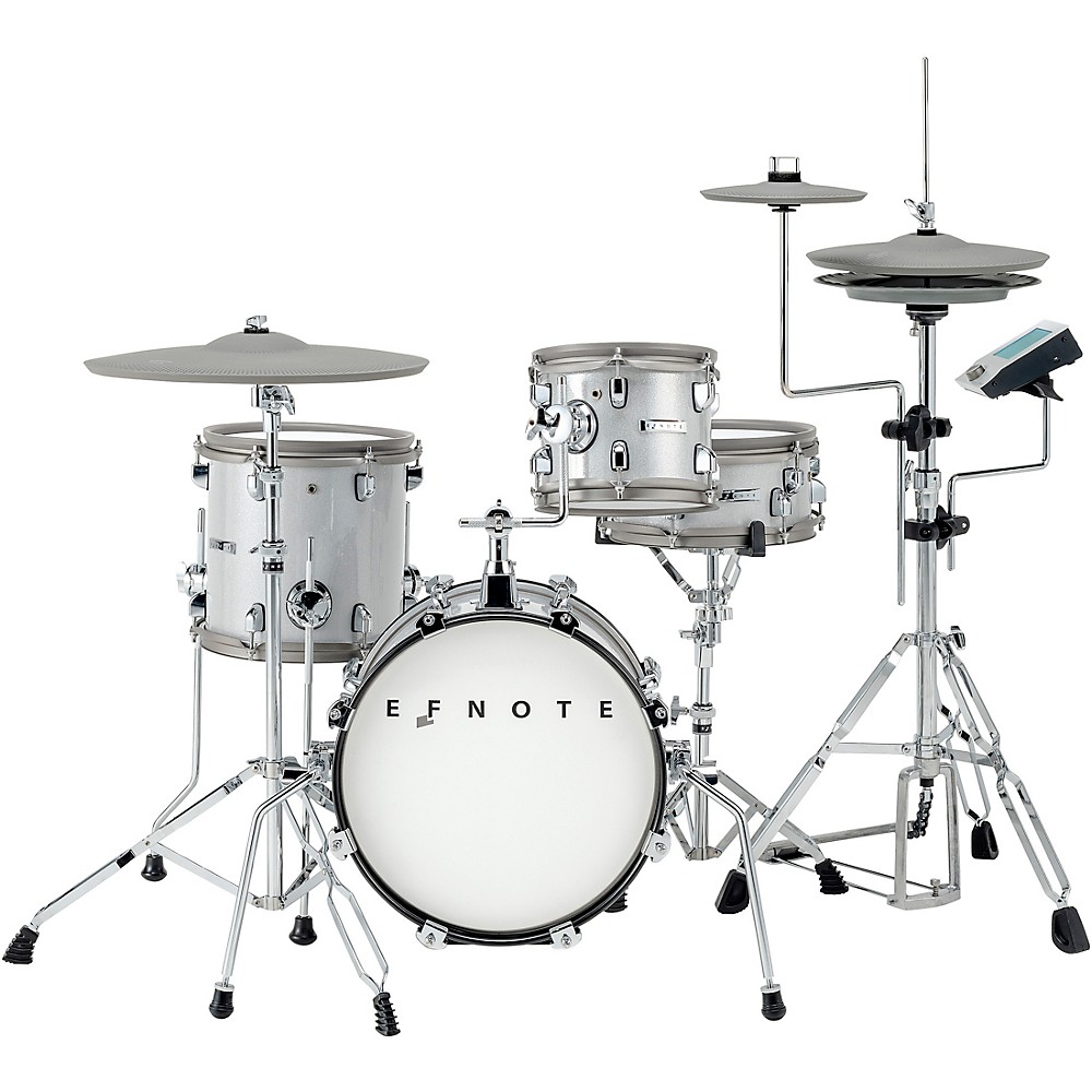 EFNOTE mini Acoustic Designed Electronic Drum Set White Sparkle
