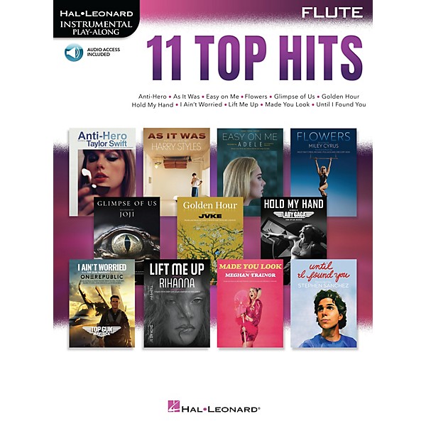 Hal Leonard 11 Top Hits for Flute Instrumental Play-Along Book/Online Audio