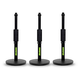 Shure Shure Round 6" Base Desktop Mic Stand With Standard Height-Adjustable Twist Clutch 3-Pack