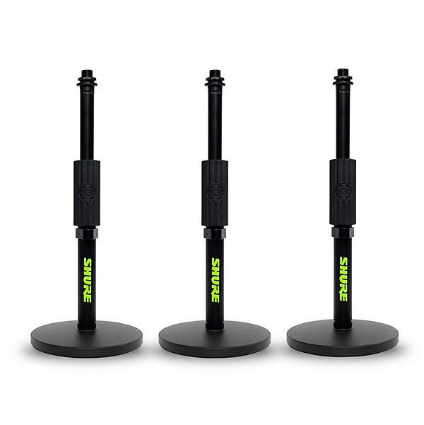 Shure Shure Round 6" Base Desktop Mic Stand With Standard Height-Adjustable Twist Clutch 3-Pack