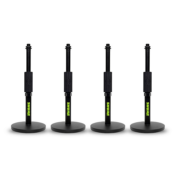 Shure Shure Round 6" Base Desktop Mic Stand With Standard Height-Adjustable Twist Clutch 4-Pack